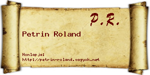 Petrin Roland névjegykártya