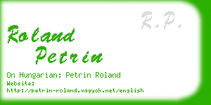 roland petrin business card